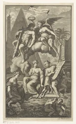 Hercule couronné par Victoria (Page de titre pour: Cornelis de Bruyn, Reizen, 1698)