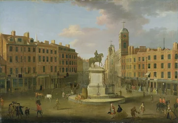 Charing Cross, avec la Statue du Roi Charles I et Northumberland House, c.1750