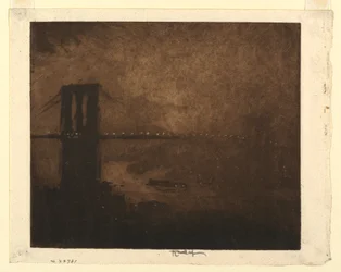 Pont de Brooklyn la nuit