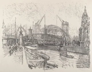 Construction de la gare de Freidrich-Strasse, 1921