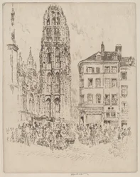 Marché aux fleurs et tour de beurre, Rouen