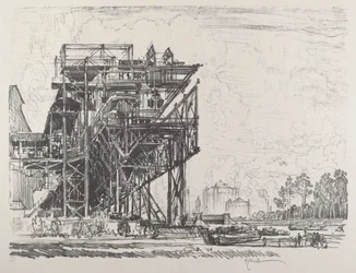Usines à gaz depuis le canal, Berlin, 1921