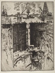 La Porte de Garde, Écluse de Gatun, Panama, 1912