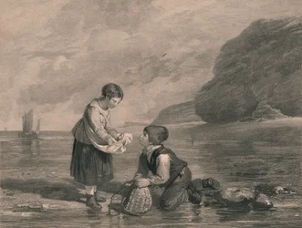 Jeunes pêcheurs de crevettes, début du 19ème siècle