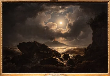 Tempête dans le golfe de Naples au clair de lune
