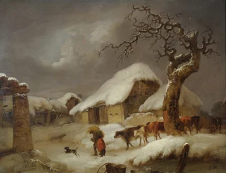 Neige dans la cour de la ferme