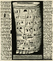 Dessin de Kipling représentant Taffimai Metallumai dans "Histoires comme ça" de Rudyard Kipling (1856 - 1936), Librairie Delagrave