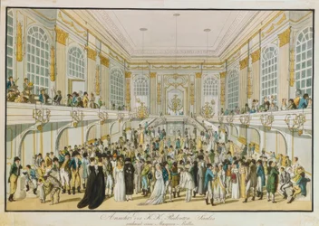 Vue de la salle de bal K. u. K. pendant un bal masqué