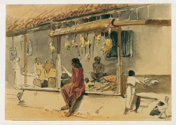 Marchand de poulets à Point de Galle à Ceylan (Sri Lanka)