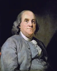 Portrait de Benjamin Franklin (lithographie en couleurs)