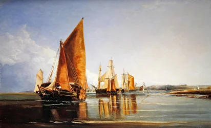 Une barge chargée à voile