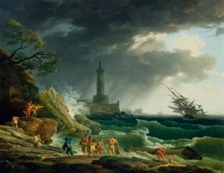 Une tempête sur une côte méditerranéenne