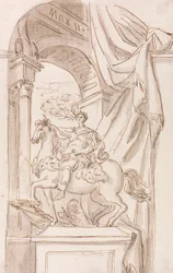 Étude de la statue de Charlemagne par Agostino Cornacchini, Basilique Saint-Pierre, Rome