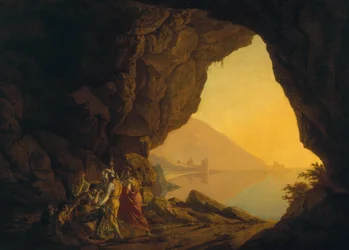 Une grotte dans le royaume de Naples, avec des bandits