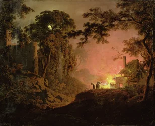 Cottage en feu