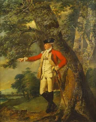 Portrait du Colonel Charles Heathcote, Debout en Pleine Longueur dans un Paysage Boisé, en Uniforme du Trente-Cinquième Régiment