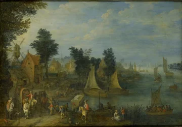 Village sur la rive d