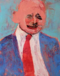 Homme en cravate rouge (abstrait)
