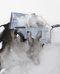 Maison abstraite en ruines