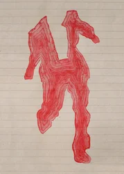 Silhouette aux contours rouges