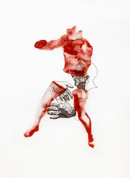 Figure fragmentée rouge