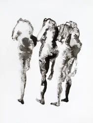 Trois figures en encre