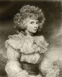 Elizabeth Cavendish, Duchesse de Devonshire, gravée par F. Bartolozzi, du 