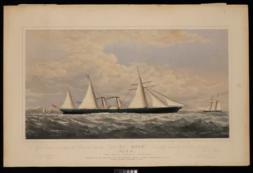 À Messieurs Dent & Co de Chine, cette impression du navire à vapeur Ly-Ee-Moon, commandant Norman Hill... construite par la Thames Iron Works and Shipbuilding Company, Blackwall..., vers 1860