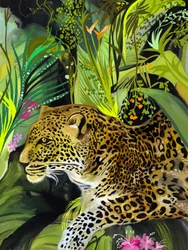 Léopard de la jungle sauvage