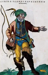 Costume de cocher en Allemagne, gravure de Habitus praecipuorum popularum