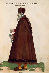 Homme espagnol portant des vêtements de tous les jours, du Habitus Praecipuorum Popularum, gravure
