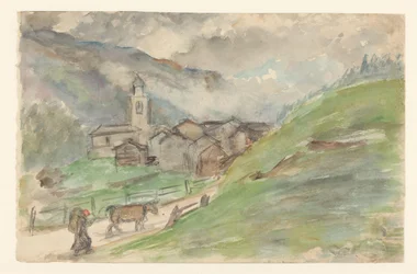 Village de montagne avec église