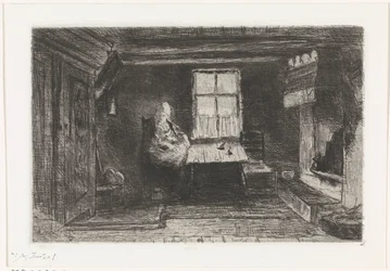 Intérieur avec mère et enfant