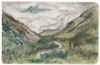 Vallée avec montagnes couvertes de végétation