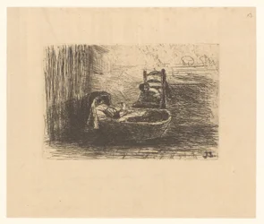 Enfant dans un berceau