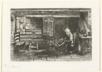 Deux figures dans un intérieur