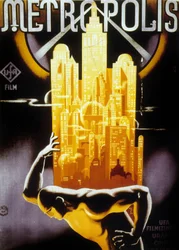 Affiche pour la sortie hongroise de Metropolis, réalisé par Fritz Lang, 1927