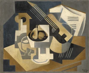 Guitare et Bol de Fruits sur une Table
