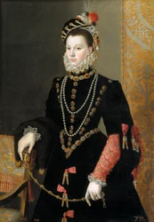 Espagnol :  La reina Isabel de Valois, tercera esposa de Felipe II Reine Elisabeth de Valois, troisième épouse de Philippe II