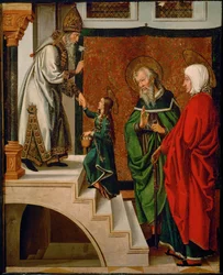 La présentation de la Vierge au Temple (peinture sur bois)
