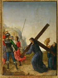 Christ portant la croix (peinture sur bois de chêne)