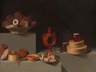 Nature Morte avec Douceurs et Poterie
