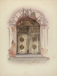 Porte et peinture murale, vers 1941