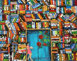 Entrée colorée de la bibliothèque
