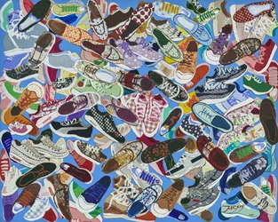 Collection de chaussures colorées