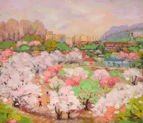Paysage urbain au printemps