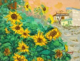 Tournesols et ville
