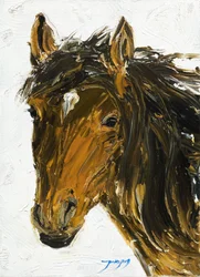 Portrait de cheval en relief