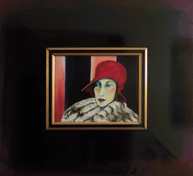 Belle Époque VII -Dame avec chapeau rouge II-