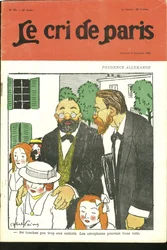 Illustration par Abel Faivre pour la couverture de Le Cri de Paris, 04/09/10 - « Ne touchez pas trop aux enfants, les avions peuvent vous voir. » - Allemagne Prusse, Aviation